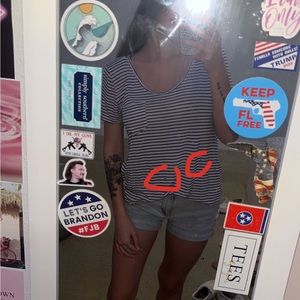 Striped hollister pocket T